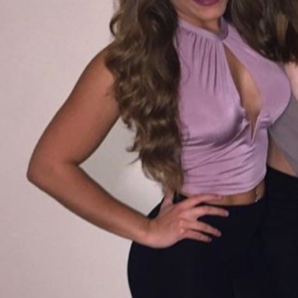 Silky rose pink crop top